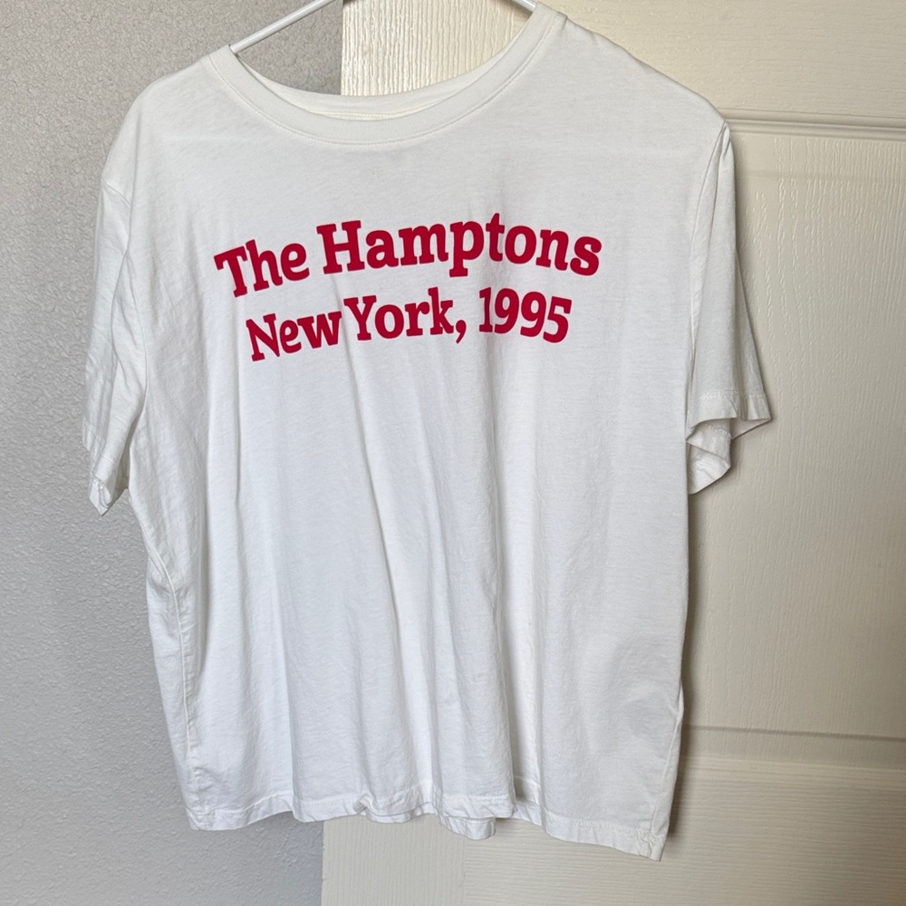H&M White Tee with Red Print